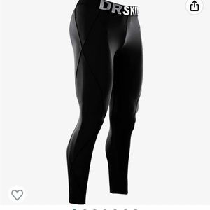 DRSKIN Men’s Black Logo Athletic Sports Tights Leggings Size XL